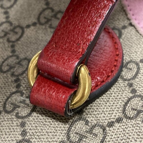 Auth GUCCI GG Supreme 473887 Beige Red Pink PVC Leather - Tote Bag - Picture 10 of 16